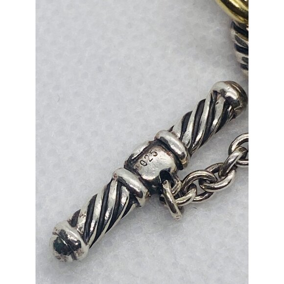 David Yurman 18K 750 925 Sterling Silver Oval Link Toggle Bracelet - Picture 11 of 12